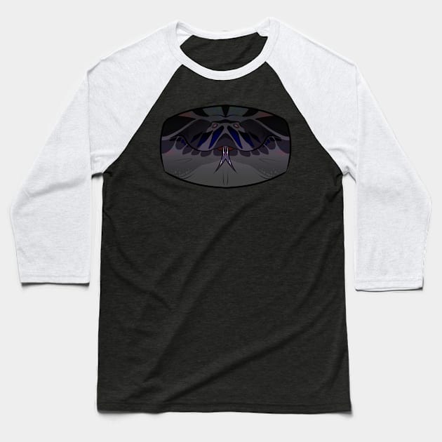 Black Sumatran Short Tail Python Snoot Baseball T-Shirt by TwilightSaint
